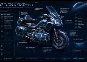 futuristic touring motorcycle